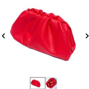 Red vegan leather clutch